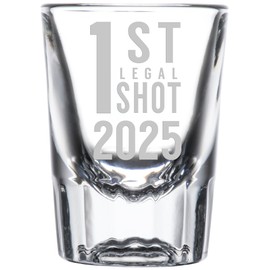 1st Legal Shot 2025 Shot Glass, 2 oz Capacity, Heavy-duty, Dishwasher Safe, Made in USA