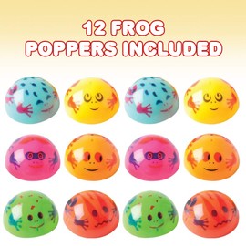 ArtCreativity Frog Poppers, juego de 12, juguetes de media bola emergentes en varios colores y diseños, juguetes retro de los años 90 para niños, regalos de fiesta de cumpleaños, rellenos de bolsas de regalo para niños y niñas