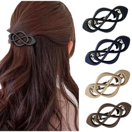 Vintage French Barrette Clips Matte Flat Claw Clips, 4Pcs Flat Hair Clips French Hair Claw Clips for Women and Girls