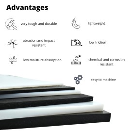 BuyPlastic Repro Black UHMW Polyethylene Plastic Sheet   3/8" x 6" x 6"