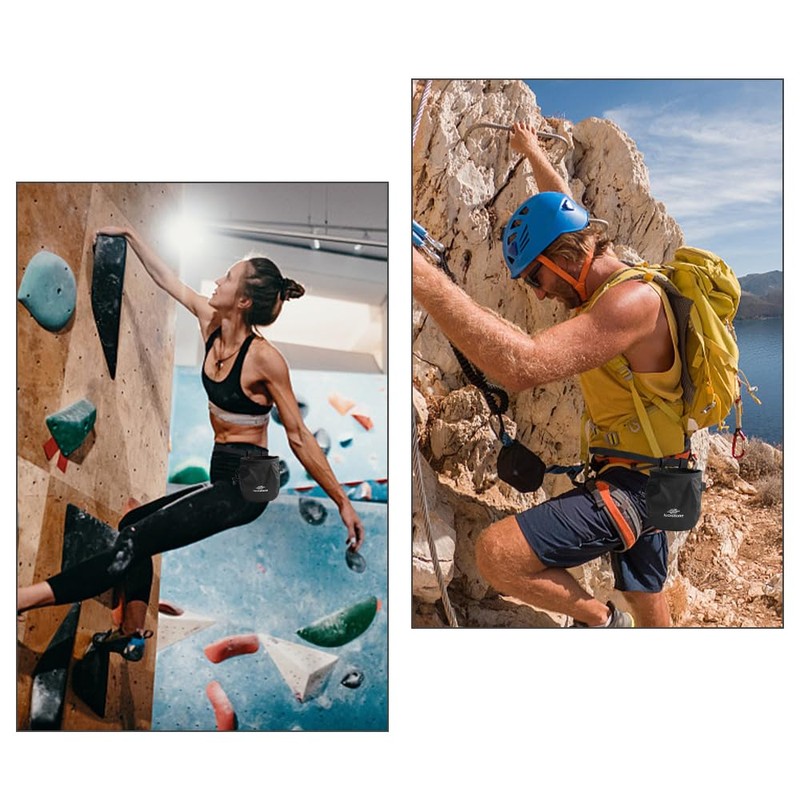Rock Climbing Chalk Bag Adjustable Waist Belt Drawstring Bag with