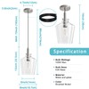 Vaziden Modern Glass Pendant Lighting for Kitchen Island, Farmhouse Nickel