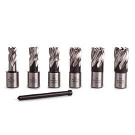 Evolution Power Tools HTCCUTKIT6S Short Series Magnetic Drilling Cutter Kit, 25 mm (Pack of 6), Orange