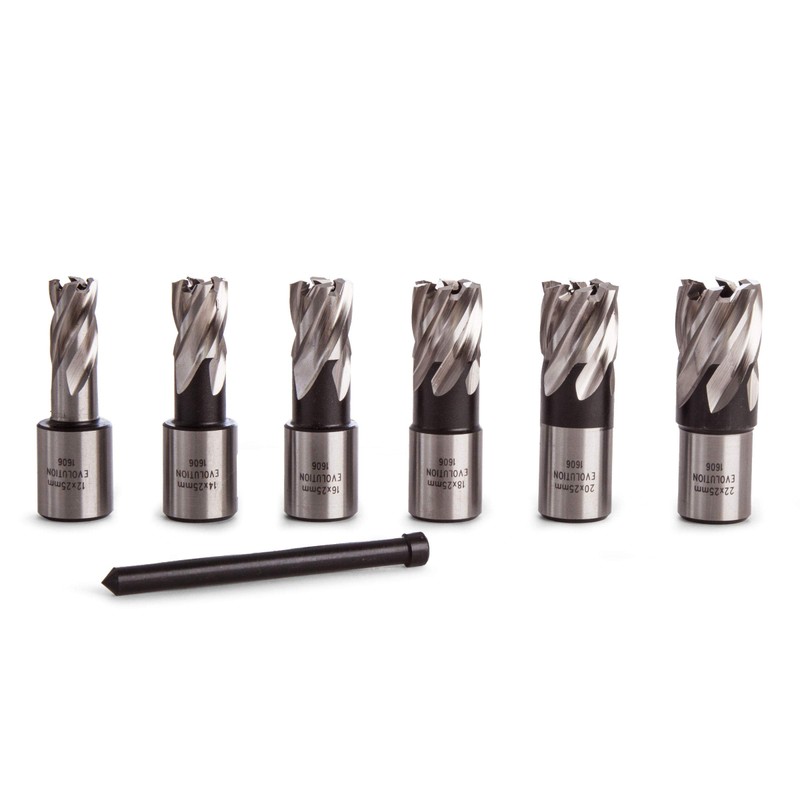 Evolution Power Tools HTCCUTKIT6S Short Series Magnetic Drilling Cutter Kit,