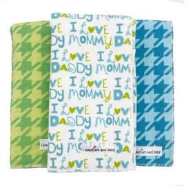Set of 3 - Burp Cloth Gift Set for Baby, Soft and Absorbent Cotton, XLarge, 3 Count (Love)