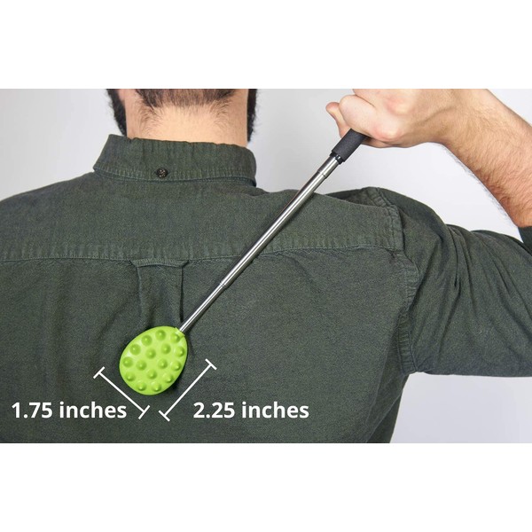 Cactus Back Scratcher On a Stick -Back-Neck-Head-beard-body-Pets-16 Spikes per Side -Dual Sided-Aggressive & Milder Spikes-Strong ABS Plastic - 25” Full to 8.5" Compact - Sturdy Metal Retractable