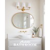 Audickic Brushed Gold Bathroom Light Fixtures with White Fabric Shades