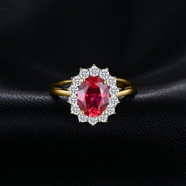 JewelryPalace Princess Diana Kate Middleton Gemstone Emerald Sapphire Topaz Amethyst Citrine Garnet Peridot Ruby Rings Engagement Ring Promise Ring Silver 925 Women's Jewellery Rose Gold Gold,