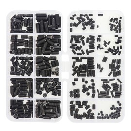 Sutemribor 400 Pcs 20 Sizes, 4#-40 to 10#-32 Set Internal Hex Drive Cup-Point Set Screws Assortment Kit