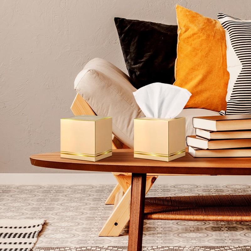 Fourluoo 12 Pack Facial Tissues Cube Boxes Face Box 600