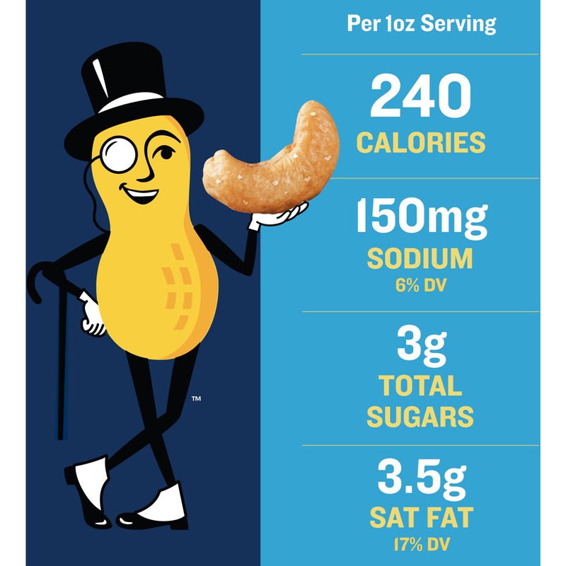 PLANTERS Cashews Salted, Plant-Based Protein, Individually Packed Snacks, Quick Snack