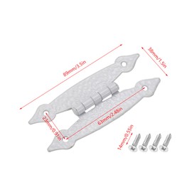 Pastlla 10pcs Cabinet Hinges - Antique H Hinges, Cold Rolled Steel Flat Decorative Hardware for Cabinet Cupboard Jewelry Box Door - White, 3.5 Inch