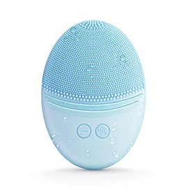 EZBASICS Cepillo de limpieza facial, impermeable, Sonic Vibrating Face Brush para limpieza profunda, exfoliante suave y masajeo, carga inductiva (azul)