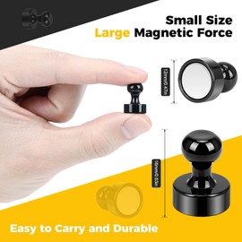 Wukong 12 x 16 mm Neodymium Magnets Extra Strong, Pack of 12 Black Magnets Cone Magnets Strong, Pin Board Magnets for Magnetic Board, Fridge and Whiteboard