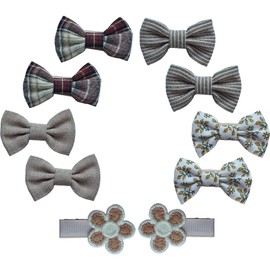 Laufal Girls Fabric Covered Hair Clips Set No Pull (Beige)