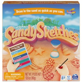 Spin Master Sandy Sketches Sand Drawing Guessing Board Game, Family Game for Ages 8 and up