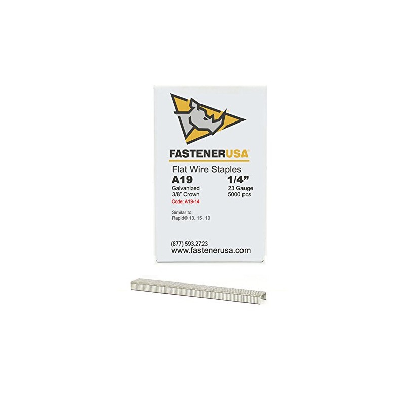 1/4" Leg x 3/8" Crown 23GA GALV A19 Tacker Staples