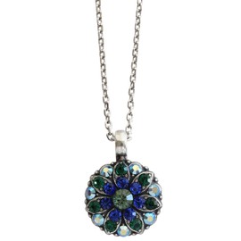 Mariana Guardian Angel Crystal Pendant Chain Necklace, 16" Capri Blue 5212 17