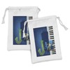 Ambesonne Jazz Music Fabric Pouch Set of 2, Abstract Cracked