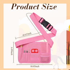 Cosblank 9 Pcs Horse Braiding Kit with Belt Mane Horse Braiding Kit Include Removable Belt with Rug Hook Pin Brush Thread Cutter Comb Hair Clip and Rubber Bands for Western Party(Pink)