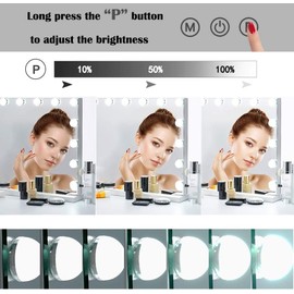 Despful Vanity Mirror Makeup Mirror with Lights,31.5"x 23.6" Large Hollywood Lighted Vanity Mirror with 18 Dimmable LED Bulbs,3 Color Modes,Touch Control for Dressing Room & Bedroom,Wall-Mounted