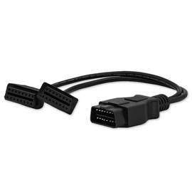 VZG OBD2 Splitter Extension Cable, Y J1962 16 Pin Male to 2 Female Adapter, Work with OBD Diagnostic Scan Tools/Code Reader, 40cm/15.75 inch