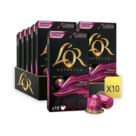 L'OR Origins India Intensity 10 Nespresso Compatible Coffee Pods (Pack of 10, Total 100 Coffee Capsules)
