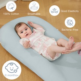 Lucakuins Baby Lounger Cover for Infants Loungers 0-24 Months, 100% Cotton Soft and Breathable Lounger Slipcover（Only Lounger Cover, Without The Lounger） (001, OneSize)