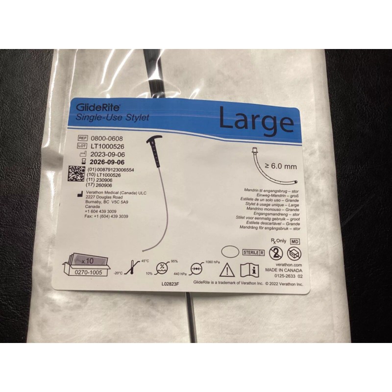 Verathon GlideScope Stylet - Large Ref. 0800-0608 expires 09-06-2026