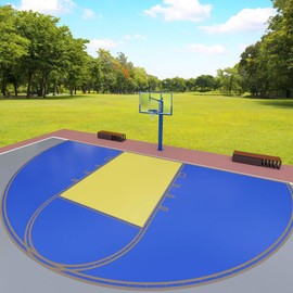 MAILEFU Basketball Court Marking Stencil Kit – Standard Size, Easy to Install, Ideal for Driveways, Asphalt or Concrete Surfaces, Court Marking Stencil Spray Paint Kit for Backyard Basketball 39.75ft