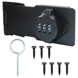 ISDVBUY 1 PCS Keyless Bifold Door Lock, 3-Digit Mechanical Password Rotary Hasp Locks Cabinet Locks, for Outdoor Garden Combination Door Security Gate