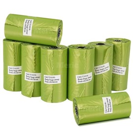 Vila Dog Poop Bags, Roll Replacement for Outdoor Puppy Walking and Travel, Cat Litter Disposable Bags, Thick Green Plastic Material, Unscented, Pet Supplies & Accessories, 8 Rolls / 15 Bags Per Pack