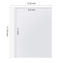 Sheet Protectors, HERKKA 800 Pack Heavy Duty Clear Plastic Page Protectors Sheet Reinforced 11-Hole Fit for 3 Ring Binder Fits Standard 8.5 x 11 Paper, 9.25 x 11.25 Top Loaded, Acid Free