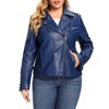 S P Y M Womens Faux Leather Jacket, Double Zip