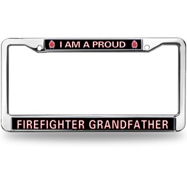 Proud Firefighter Grandmother Durable License Plate Frame Firefighter Family Faith License Plate Frame Slim Firefighter Heroism License Plate Frame for Firefighters