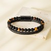Adorashine Men's Braided Leather Bracelet, 8.3inch Black Braided Leather Stainless