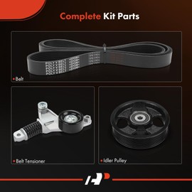 A-Premium Engine Serpentine Belt Drive Kit Compatible with Toyota & Scion Cars - RAV4 2006-2008, Corolla 2009-2012, Matrix 2009-2013, xB 2012-2015 - 2.4L
