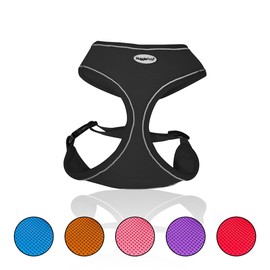 HugglePets Adjustable Waterproof Air Mesh Dog Harness - Purple (Large 53-74cm) Strong & Secure Lightweight & Breathable Harness for Large Dogs with Reflective Lining.