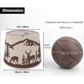 Medium Double Print Lampshade Set of 2 Easy Assembly Lamps shade,Natural Linen lamp shades,Hand Crafted Lampshades for Table Lamp and Floor Light,Print lamp shade 13 Inches 11"x13"x10" (D)