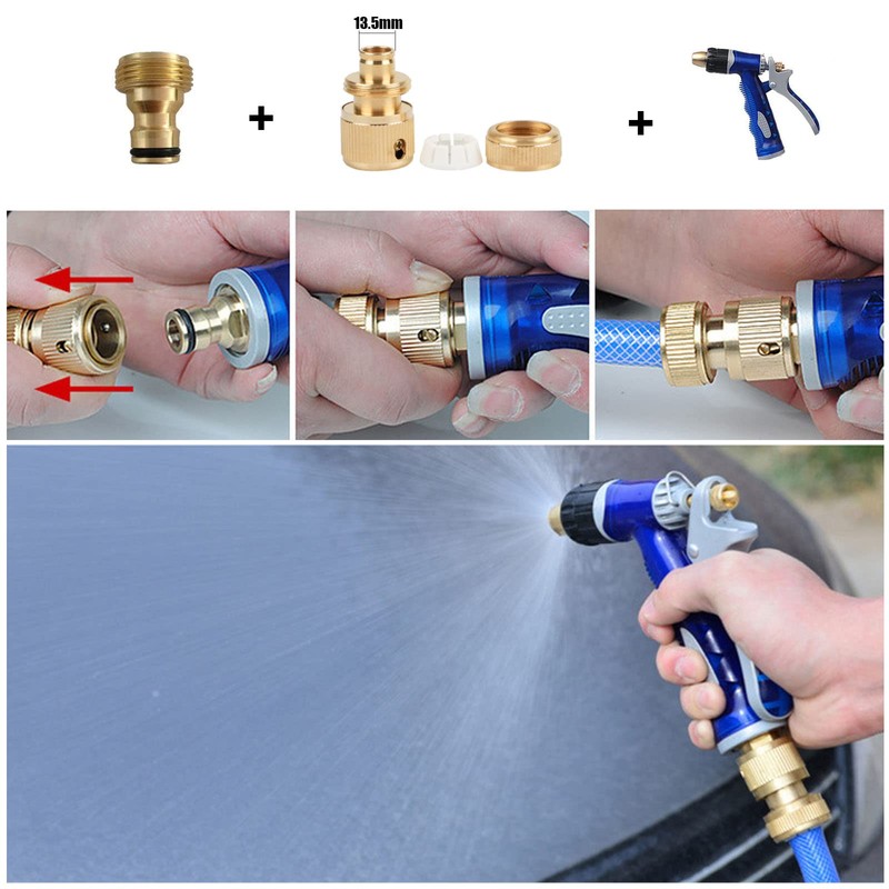 SyiXute Pack of 2 Brass Hose Connectors, Brass Quick Coupling