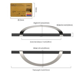 Coinkoly 10 Pack Black and Brushed Satin Nickel Cabinet Pulls 5 Inch(128MM) Hole Centers Kitchen Cabinet Handles Hardware Kitchen Handles for Cabinets Cupboard Handles Drawer Pulls CK0063