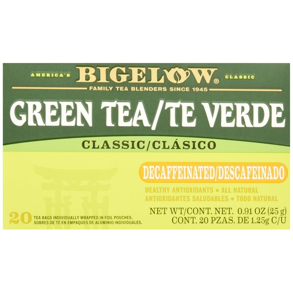 Bigelow Té Verde Descafeinado, 20 Sobres
