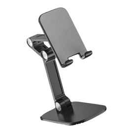 Adjustable Foldable Desktop Cell Phone Holder, Portable Phone Stand for Home Office with Multifunctional Design, Prime Material and Applicable Occasion (Black)