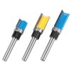 3pcs Woodworking Cutter Milling 1/4" Shank Edge Trimming Slotting Router