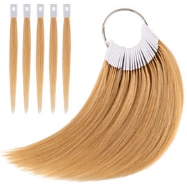 Noverlife 30PCS 9" Real Human Hair Swatches Testing Color Samples, Human Hair Color Testing Swatches, Hair Swatches for Testing Hair Color, Color Ring Swatches for Hair Salon Color Testing Practice