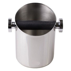 VIA CREMA Stainless Steel Knock Container for Portafilter Espresso Knock Box Made in Italy by Motta (10.5 cm) Knock Box High-Quality Tee Box for Coffee Grounds