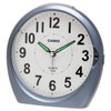 Casio TQ-478-8JF Alarm Clock, Analog Metallic, Gray, Snooze, Light