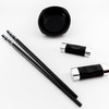 Premium Chopstick Set – 2 Ceramic Dishes, 2 Bamboo Chopsticks,
