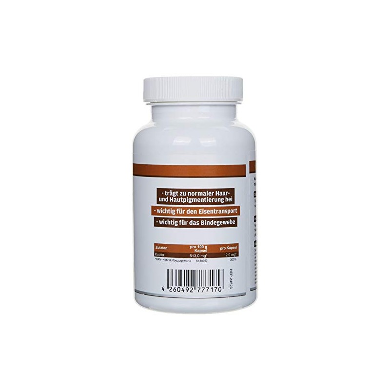 Health+ Copper - 90 Capsules Pure Copper Gluconate, Essential Trace