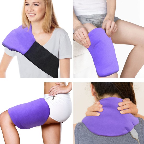 Small Heating Pad for Back Pain and Cramps Relief, 9.4"x 16", 3 Heat Settings, Auto-Off, Heated Back Wrap with Strap for Shoulder, Hand,Waist, Lower Back, Neck,Lumbar, Abdomen Pain Relieve by ZXU